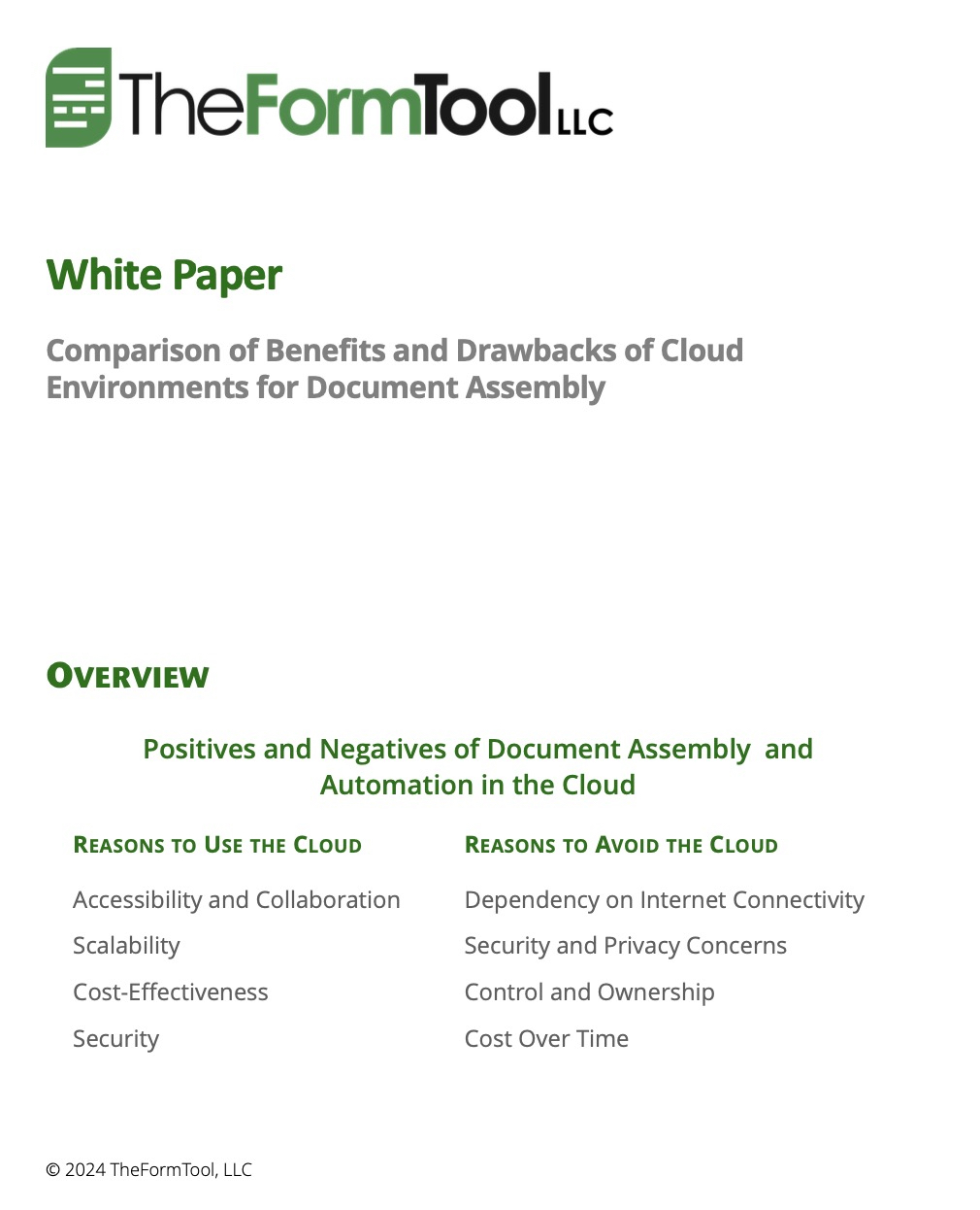 Cover of White Paper Cloud Environment