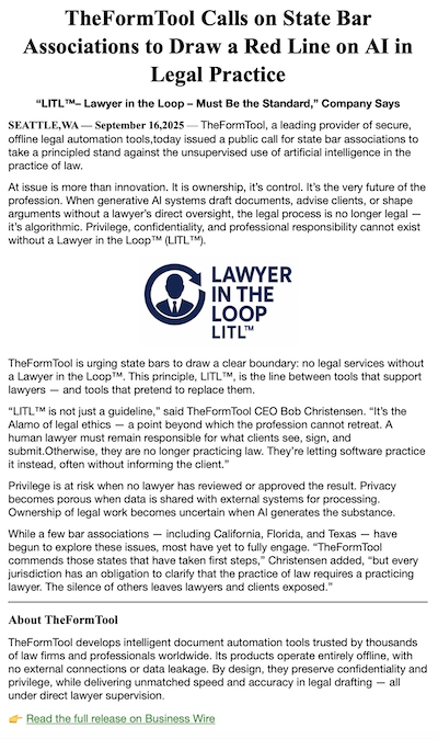 Link to LITL Press Release